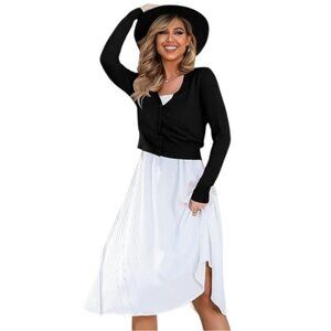 Ahlaray Cardigan Sweater Cropped Button Down Black Bolero Womens Size Medium